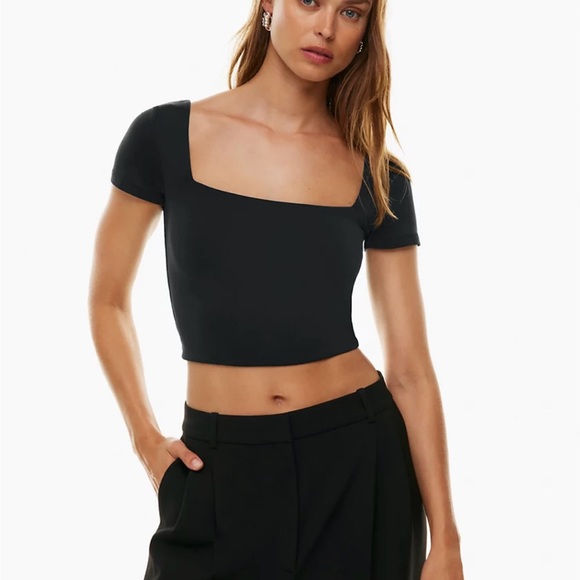 Aritzia Babaton Contour Squareneck Shortsleeve T-Shirt - Picture 2 of 6